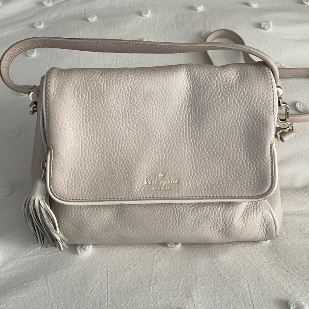 kate spade light blush leather crossbody bag